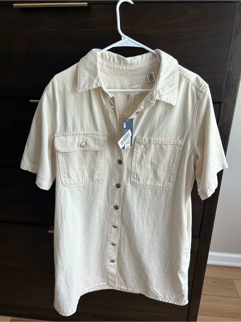 Universal Thread Cream Short-Sleeve Button-Down Shirt